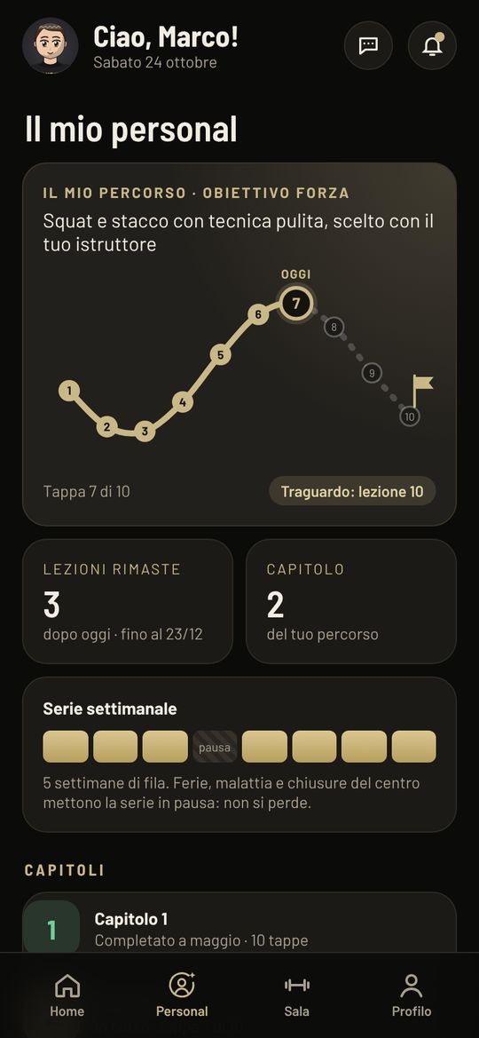 Schermata dell'app U NEAT: Il tuo percorso a tappe
